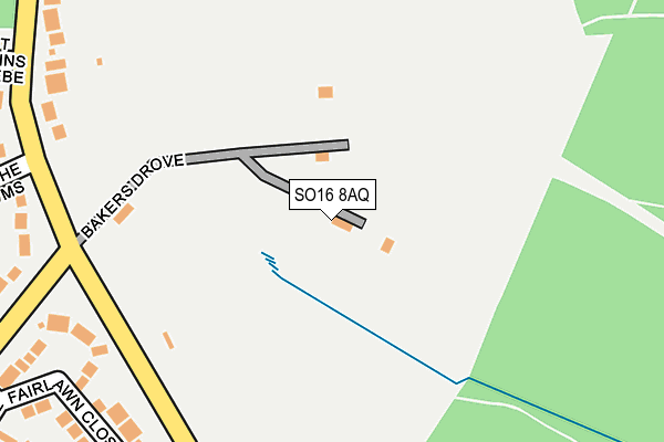 SO16 8AQ map - OS OpenMap – Local (Ordnance Survey)