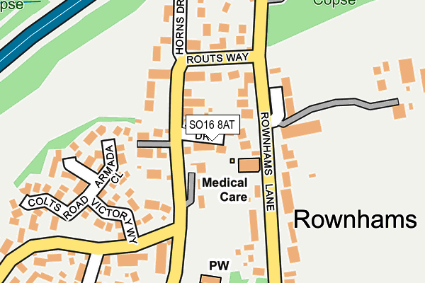 SO16 8AT map - OS OpenMap – Local (Ordnance Survey)