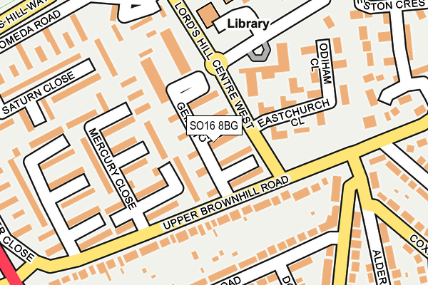 SO16 8BG map - OS OpenMap – Local (Ordnance Survey)