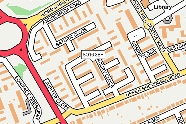 SO16 8BH map - OS OpenMap – Local (Ordnance Survey)
