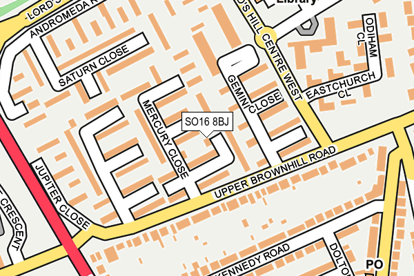 SO16 8BJ map - OS OpenMap – Local (Ordnance Survey)