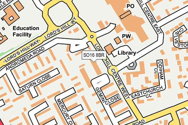 SO16 8BR map - OS OpenMap – Local (Ordnance Survey)