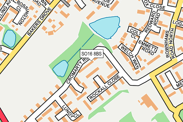 SO16 8BS map - OS OpenMap – Local (Ordnance Survey)