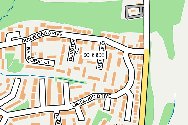 SO16 8DE map - OS OpenMap – Local (Ordnance Survey)