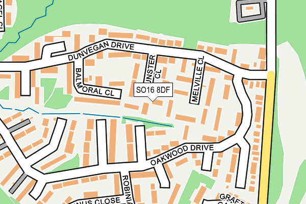 SO16 8DF map - OS OpenMap – Local (Ordnance Survey)