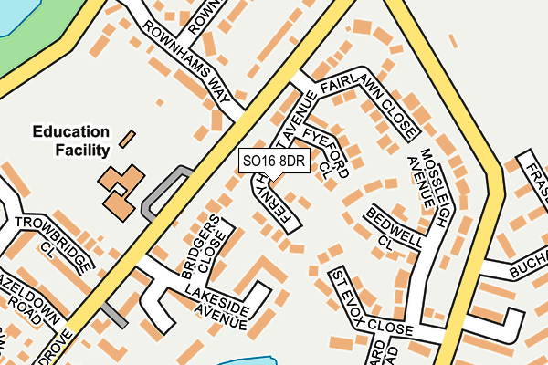 SO16 8DR map - OS OpenMap – Local (Ordnance Survey)