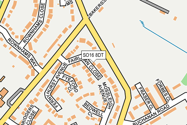 SO16 8DT map - OS OpenMap – Local (Ordnance Survey)