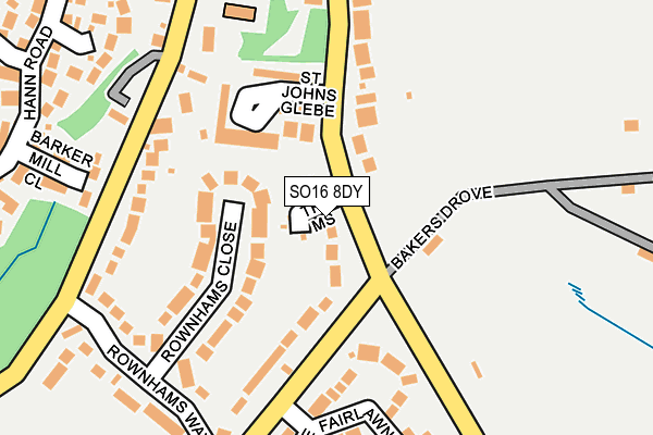 SO16 8DY map - OS OpenMap – Local (Ordnance Survey)