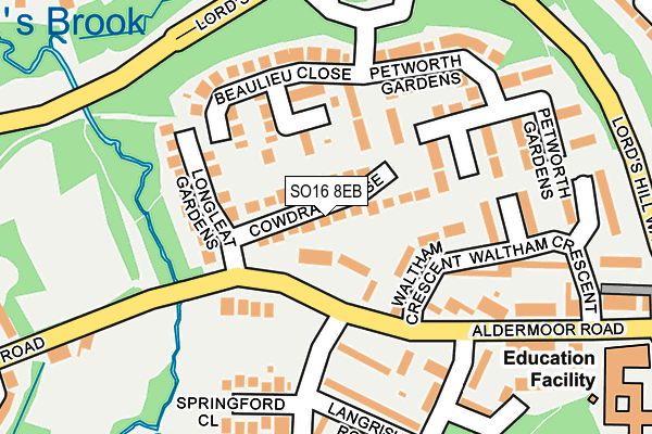 SO16 8EB map - OS OpenMap – Local (Ordnance Survey)