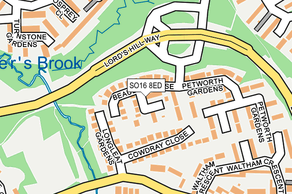 SO16 8ED map - OS OpenMap – Local (Ordnance Survey)