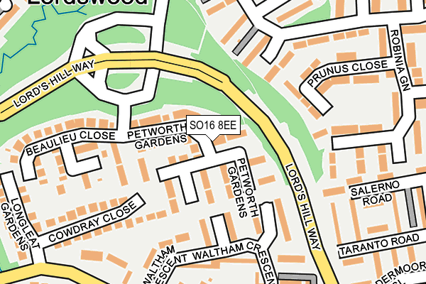 SO16 8EE map - OS OpenMap – Local (Ordnance Survey)