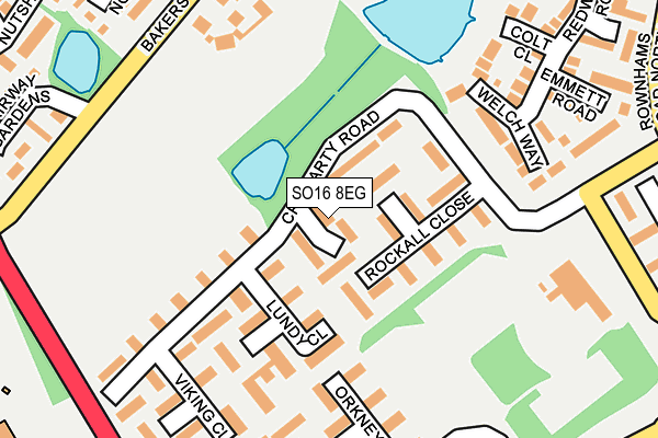 SO16 8EG map - OS OpenMap – Local (Ordnance Survey)