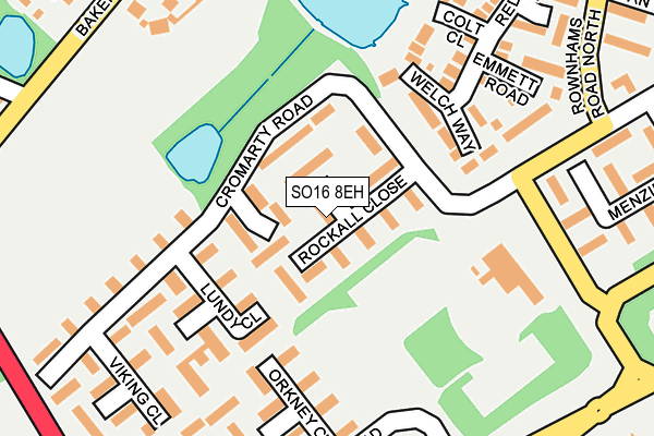 SO16 8EH map - OS OpenMap – Local (Ordnance Survey)