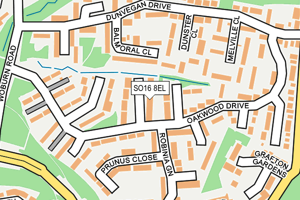 SO16 8EL map - OS OpenMap – Local (Ordnance Survey)