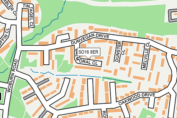 SO16 8ER map - OS OpenMap – Local (Ordnance Survey)