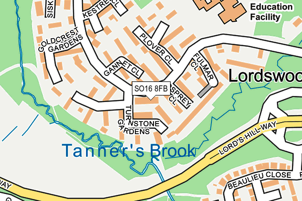 SO16 8FB map - OS OpenMap – Local (Ordnance Survey)