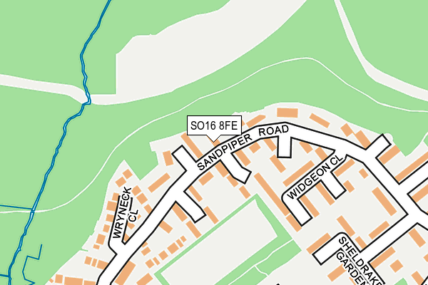 SO16 8FE map - OS OpenMap – Local (Ordnance Survey)