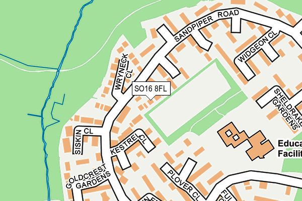 SO16 8FL map - OS OpenMap – Local (Ordnance Survey)