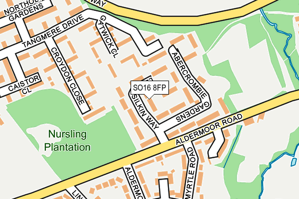 SO16 8FP map - OS OpenMap – Local (Ordnance Survey)