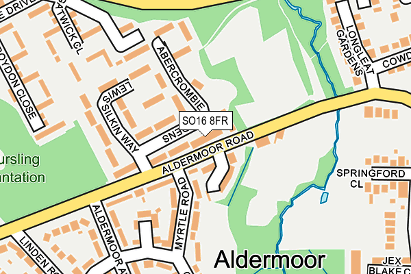 SO16 8FR map - OS OpenMap – Local (Ordnance Survey)