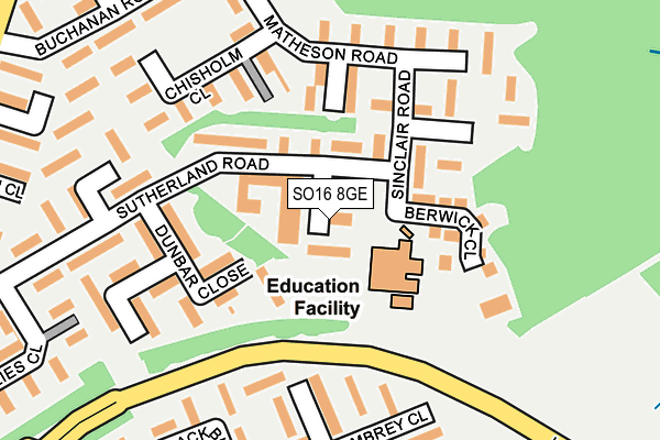 SO16 8GE map - OS OpenMap – Local (Ordnance Survey)