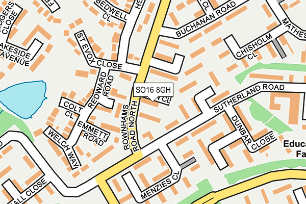 SO16 8GH map - OS OpenMap – Local (Ordnance Survey)