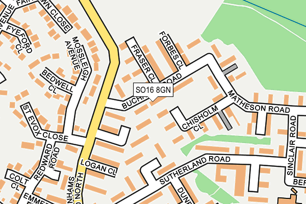 SO16 8GN map - OS OpenMap – Local (Ordnance Survey)
