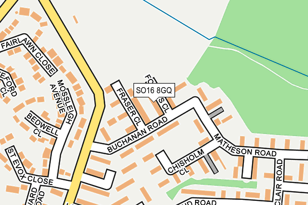 SO16 8GQ map - OS OpenMap – Local (Ordnance Survey)
