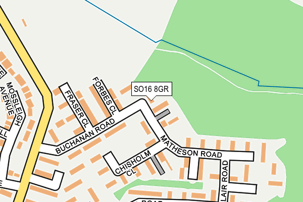 SO16 8GR map - OS OpenMap – Local (Ordnance Survey)