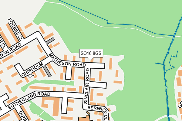 SO16 8GS map - OS OpenMap – Local (Ordnance Survey)