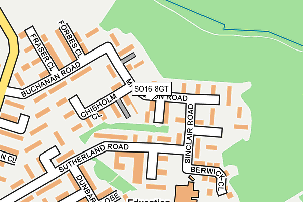 SO16 8GT map - OS OpenMap – Local (Ordnance Survey)