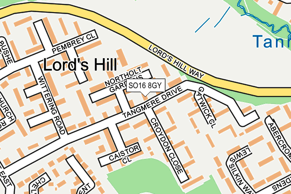 SO16 8GY map - OS OpenMap – Local (Ordnance Survey)