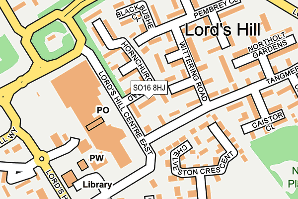 SO16 8HJ map - OS OpenMap – Local (Ordnance Survey)