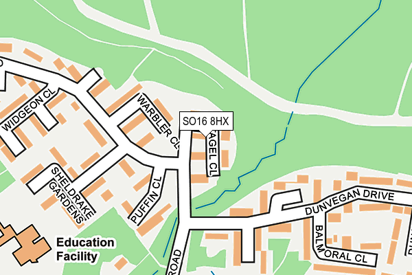 SO16 8HX map - OS OpenMap – Local (Ordnance Survey)