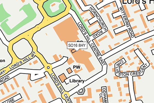 SO16 8HY map - OS OpenMap – Local (Ordnance Survey)