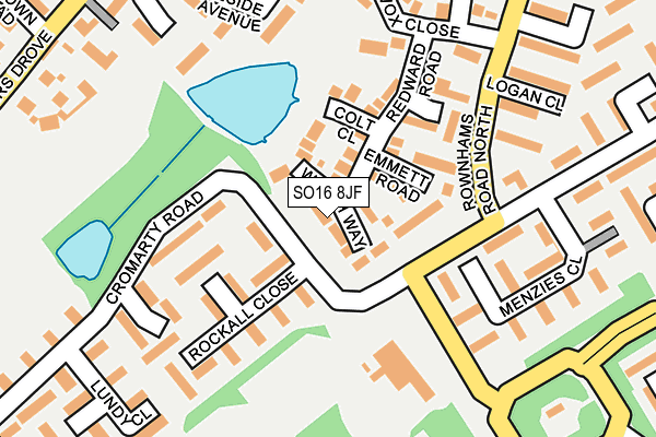 SO16 8JF map - OS OpenMap – Local (Ordnance Survey)