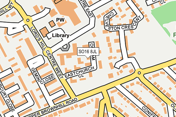 SO16 8JL map - OS OpenMap – Local (Ordnance Survey)