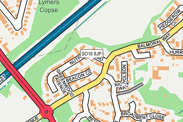 SO16 8JP map - OS OpenMap – Local (Ordnance Survey)