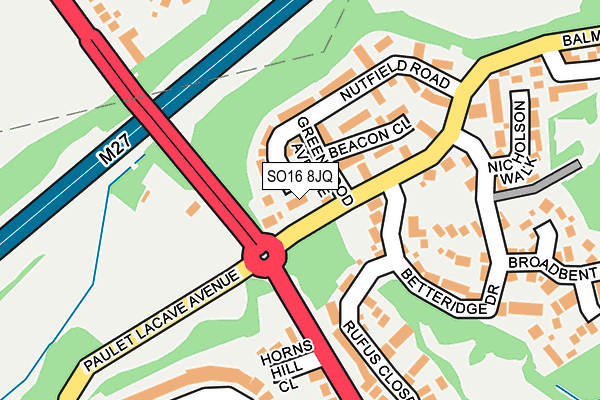 SO16 8JQ map - OS OpenMap – Local (Ordnance Survey)