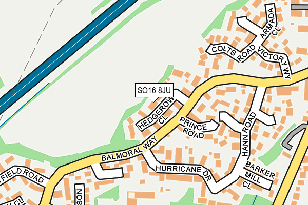 SO16 8JU map - OS OpenMap – Local (Ordnance Survey)