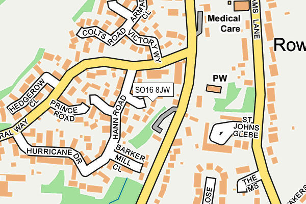 SO16 8JW map - OS OpenMap – Local (Ordnance Survey)