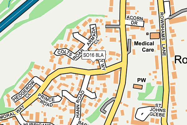SO16 8LA map - OS OpenMap – Local (Ordnance Survey)