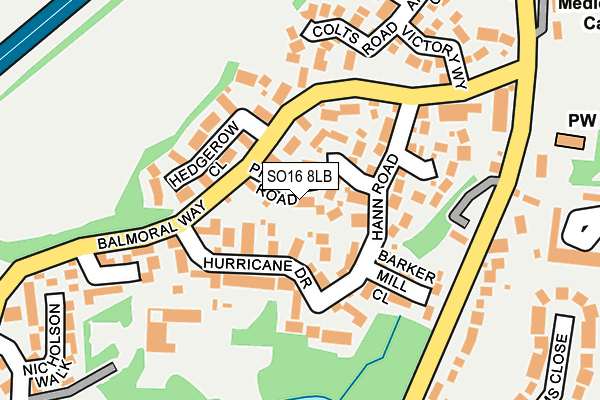 SO16 8LB map - OS OpenMap – Local (Ordnance Survey)