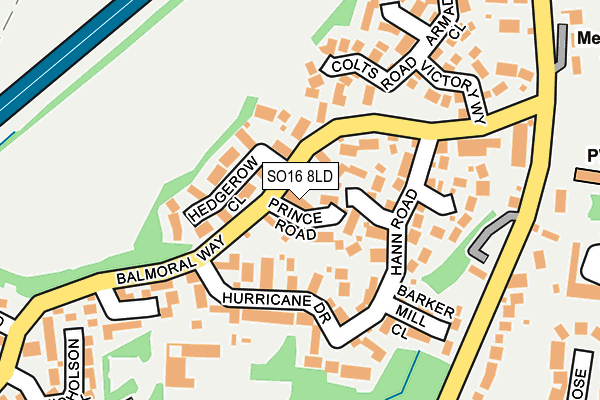 SO16 8LD map - OS OpenMap – Local (Ordnance Survey)