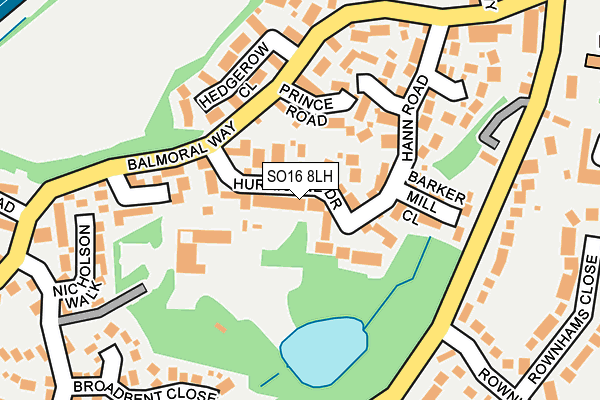 SO16 8LH map - OS OpenMap – Local (Ordnance Survey)