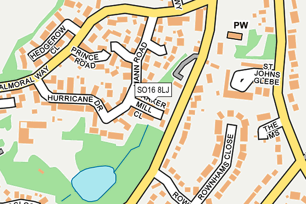 SO16 8LJ map - OS OpenMap – Local (Ordnance Survey)