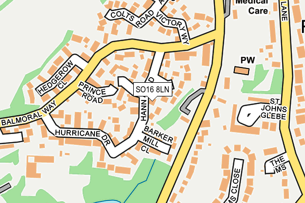 SO16 8LN map - OS OpenMap – Local (Ordnance Survey)