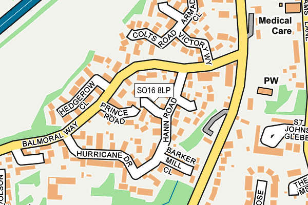 SO16 8LP map - OS OpenMap – Local (Ordnance Survey)