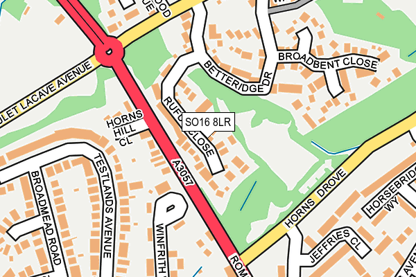 SO16 8LR map - OS OpenMap – Local (Ordnance Survey)