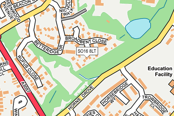 SO16 8LT map - OS OpenMap – Local (Ordnance Survey)